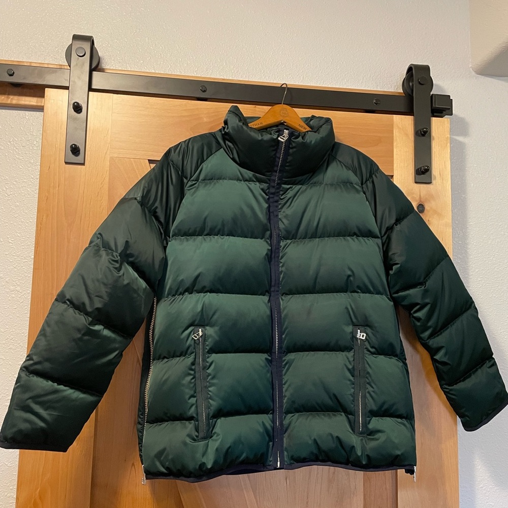 Tory Burch, Size Small, Cropped Down Puffy in Emerald  Green